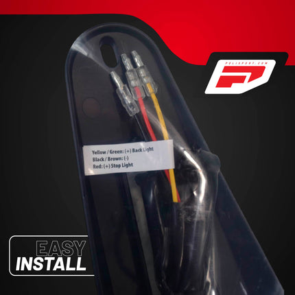 Polisport RSP LED 2.0 Tail Light/Brake Light Kit for Off-Road & Street Motorcycles - Integrated Rear, Stop & License Plate Light - Full LED technology, ECE Approved OEM Quality - Blk