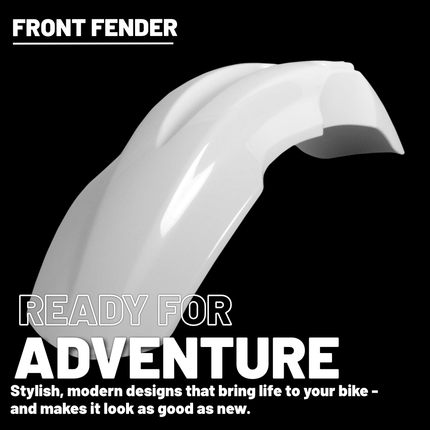 Polisport Motocross (MX) Front Fender for Honda CRF 150R (2007-24) Dirt Bike - OEM Quality, Durable, Flexible & Perfect Fit - White