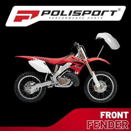 Polisport Motocross (MX) Front Fender for Honda CRF 150R (2007-24) Dirt Bike - OEM Quality, Durable, Flexible & Perfect Fit - White