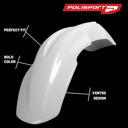 Polisport Motocross (MX) Front Fender for Honda CRF 150R (2007-24) Dirt Bike - OEM Quality, Durable, Flexible & Perfect Fit - White