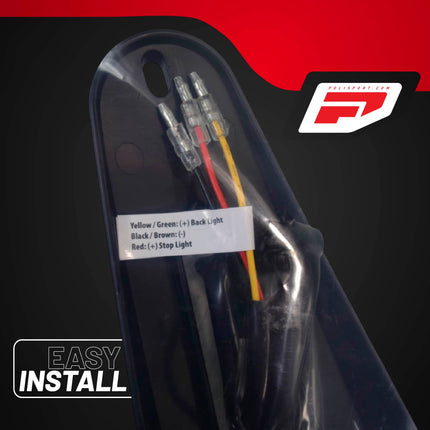 Polisport RS LED Tail Light/Brake Light Kit for Enduro, Track & Dual Sport Motorcycles - Integrated Rear & Stop Light - Full LED technology, OEM Quality - Blk