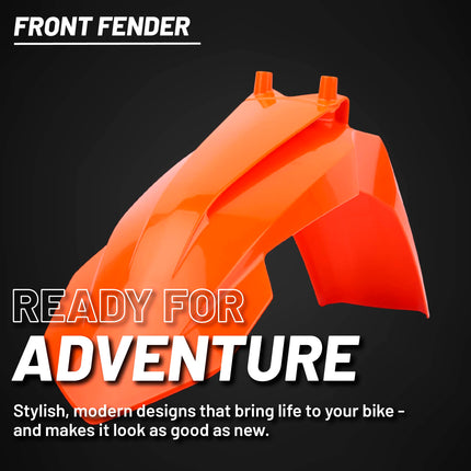 Polisport Motocross (MX) Front Fender for KTM 65 SX (2016-22) Dirt Bike - OEM Quality, Durable, Flexible & Perfect Fit - Orange