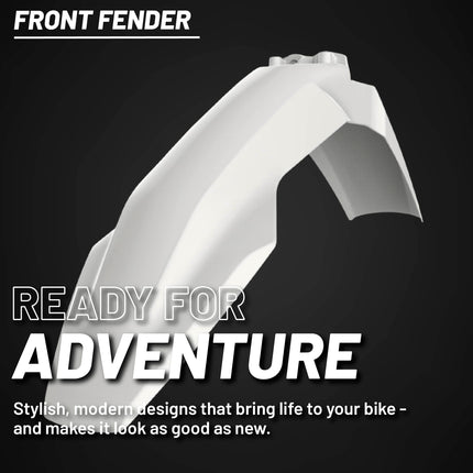 Polisport Motocross (MX) Front Fender for Husqvarna TC125/250 FC/FE & TE/TX (2016-22) Dirt Bike - OEM Quality, Durable, Flexible & Perfect Fit - White