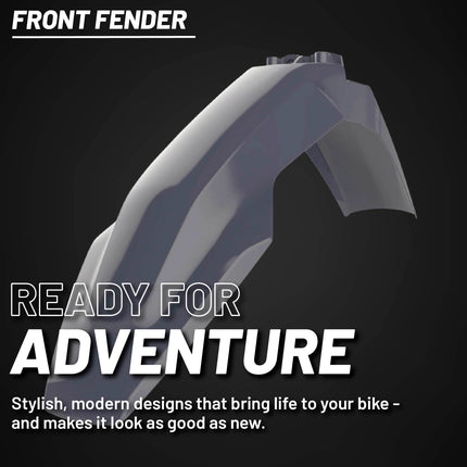 Polisport Motocross (MX) Front Fender for Husqvarna TC125/250 FC/FE & TE/TX (2016-22) Dirt Bike - OEM Quality, Durable, Flexible & Perfect Fit - Nardo Grey