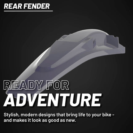 Polisport Motocross (MX) Rear Fender for Husqvarna TC 250 FC/FE & TE/TX (2016-22) Dirt Bike - OEM Quality, Durable, Flexible & Perfect Fit - Nardo Grey