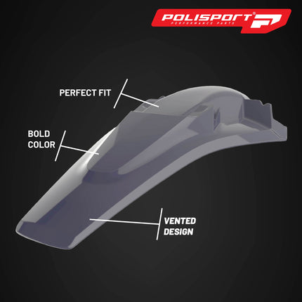 Polisport Motocross (MX) Rear Fender for Husqvarna TC 250 FC/FE & TE/TX (2016-22) Dirt Bike - OEM Quality, Durable, Flexible & Perfect Fit - Nardo Grey