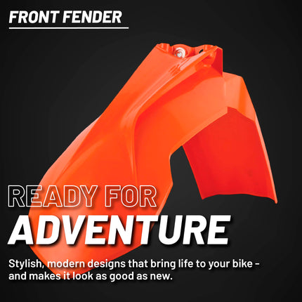 Polisport Motocross (MX) Front Fender for KTM EXC/EXC-F/XC-W/XCF-W & SX/SXF (2013-16) Dirt Bike - OEM Quality, Durable, Flexible & Perfect Fit - Orange