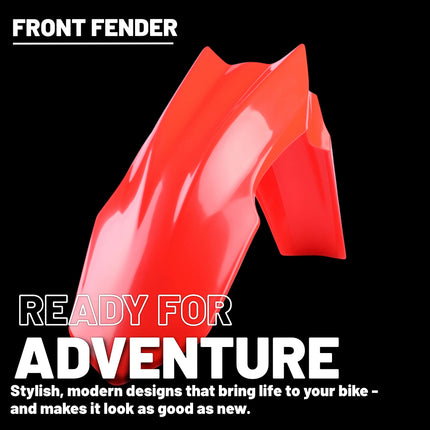 Polisport Motocross (MX) Front Fender for Honda CRF 250R/450R (2013-17) Dirt Bike - OEM Quality, Durable, Flexible & Perfect Fit - Red