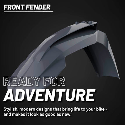 Polisport Motocross (MX) Front Fender for KTM SX/SXF/XCF (2016-22) Dirt Bike - OEM Quality, Durable, Flexible & Perfect Fit - Nardo Grey