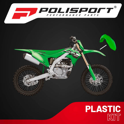 Polisport Motocross (MX) Front Fender for Kawasaki KX 250F/450F (2016-24) Dirt Bike - OEM Quality, Durable, Flexible & Perfect Fit - Green