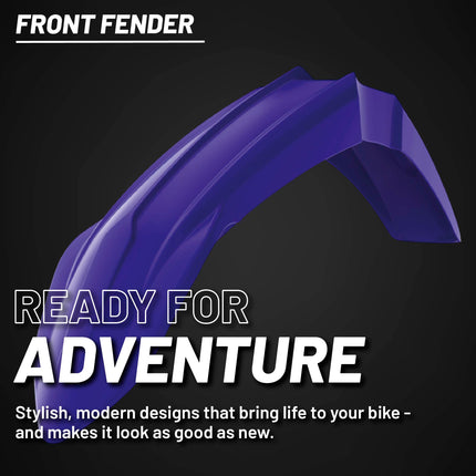 Polisport Motocross (MX) Front Fender for Yamaha YZ 125/250/450 WR250/450 (2022-26) Dirt Bike - OEM Quality, Durable, Flexible & Perfect Fit - Blue
