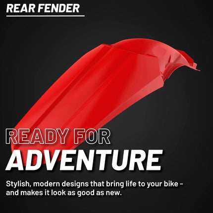 Polisport Motocross (MX) Restyle Rear Fender for Honda CR125R/250R (2002-07) Dirt Bike - OEM Quality, Durable, Flexible & Perfect Fit - Red