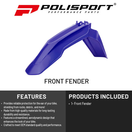 Polisport Motocross (MX) Front Fender for Sherco SC/SCF &SE-R/SEF-R (2016-23) Dirt Bike - OEM Quality, Durable, Flexible & Perfect Fit - Blue