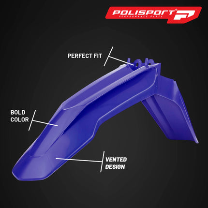 Polisport Motocross (MX) Front Fender for Sherco SC/SCF &SE-R/SEF-R (2016-23) Dirt Bike - OEM Quality, Durable, Flexible & Perfect Fit - Blue
