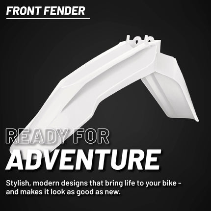 Polisport Motocross (MX) Front Fender for Sherco SC/SCF &SE-R/SEF-R (2016-23) Dirt Bike - OEM Quality, Durable, Flexible & Perfect Fit - White