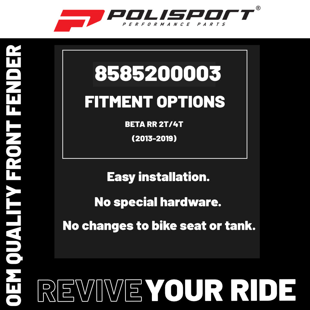 Polisport Motocross (MX) Front Fender for Beta RR 2T/RR 4T & X Trainer (2013-2022) Dirt Bike