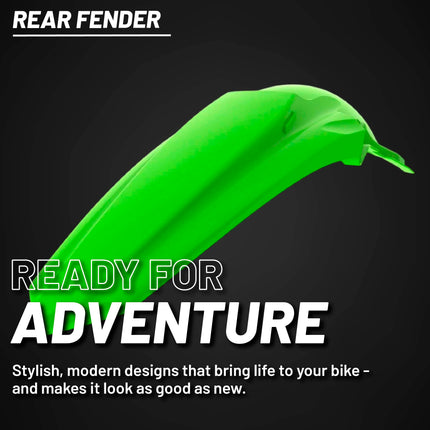 Polisport Motocross (MX) Restyle Rear Fender for Kawasaki KX125 & KX250 (1999-07) Dirt Bike - OEM Quality, Durable, Flexible & Perfect Fit - Green