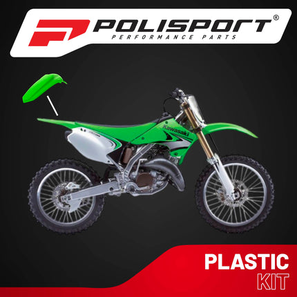 Polisport Motocross (MX) Restyle Rear Fender for Kawasaki KX125 & KX250 (1999-07) Dirt Bike - OEM Quality, Durable, Flexible & Perfect Fit - Green