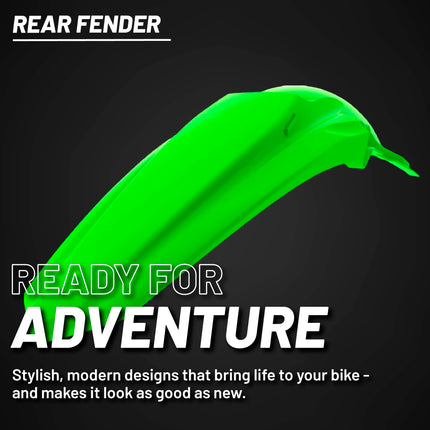 Polisport Motocross (MX) Restyle Rear Fender for Kawasaki KX125 & KX250 (2003-07) Dirt Bike - OEM Quality, Durable, Flexible & Perfect Fit - White