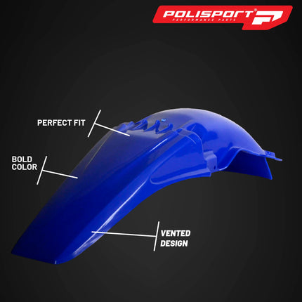 Polisport Motocross (MX) Rear Fender for Yamaha YZ125 YZ426F YZ250 YZ400F (1996-2002) Dirt Bike - OEM Quality, Durable, Flexible & Perfect Fit - Blue