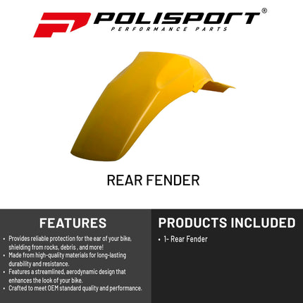 Polisport Motocross (MX) Rear Fender for Suzuki RM 125/250 (1996-00) Dirt Bike - OEM Quality, Durable, Flexible & Perfect Fit - Yellow