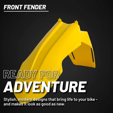 Polisport Motocross (MX) Restyle Front Fender for Suzuki DR-Z400E (2000-24) Dirt Bike - OEM Quality, Durable, Flexible & Perfect Fit - Yellow