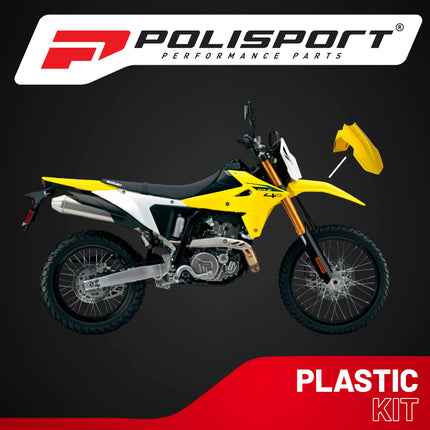 Polisport Motocross (MX) Restyle Front Fender for Suzuki DR-Z400E (2000-24) Dirt Bike - OEM Quality, Durable, Flexible & Perfect Fit - Yellow