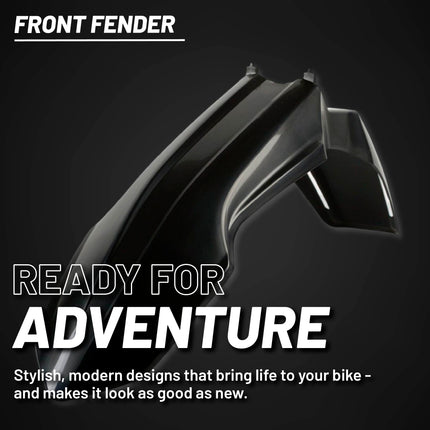 Polisport Motocross (MX) Restyle Front Fender for Suzuki DR-Z400E (2000-24) Dirt Bike - OEM Quality, Durable, Flexible & Perfect Fit - Black