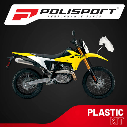 Polisport Motocross (MX) Restyle Front Fender for Suzuki DR-Z400E (2000-24) Dirt Bike - OEM Quality, Durable, Flexible & Perfect Fit - White