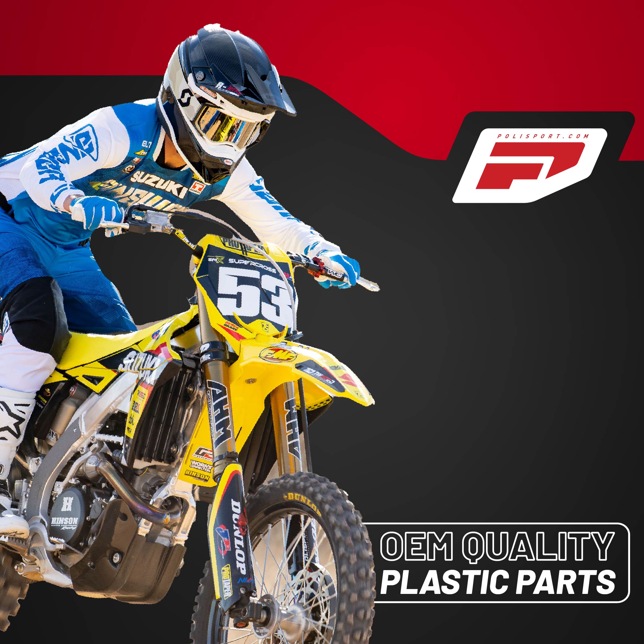 Polisport Motocross (MX) Restyle Front Fender for Suzuki DR-Z400E (2000-24) Dirt Bike