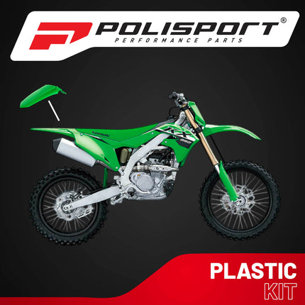 Polisport Motocross (MX) Rear Fender for Kawasaki KX-F 250/450 (2019-24) Dirt Bike - OEM Quality, Durable, Flexible & Perfect Fit - Green