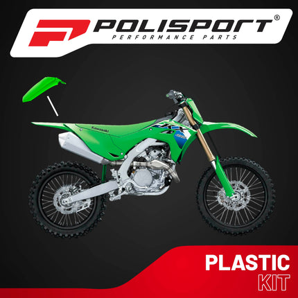 Polisport Motocross (MX) Rear Fender for Kawasaki KX-F 450 (2019-22) Dirt Bike - OEM Quality, Durable, Flexible & Perfect Fit - Green