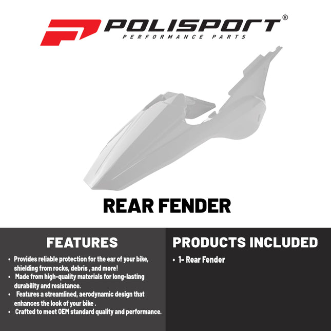 Polisport Motocross (MX) Rear Fender and Side Panels for Beta RR 2T, RR 4T (2018-19) Dirt Bike