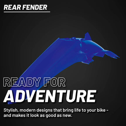 Polisport Motocross (MX) Rear Fender for Yamaha YZ 125/250 (2022-26) Dirt Bike - OEM Quality, Durable, Flexible & Perfect Fit - Blue
