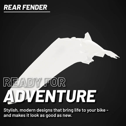 Polisport Motocross (MX) Rear Fender for Yamaha YZ 125/250 YZ 125X/250X (2022-26) Dirt Bike - OEM Quality, Durable, Flexible & Perfect Fit - White
