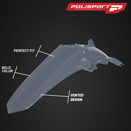 Polisport Motocross (MX) Rear Fender for Yamaha YZ 125/250 YZ 125X/250X (2022-26) Dirt Bike - OEM Quality, Durable, Flexible & Perfect Fit - Nardo Grey
