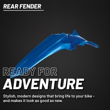 Polisport Motocross (MX) Rear Fender for Yamaha YZ 125/250 (2022-26) Dirt Bike - OEM Quality, Durable, Flexible & Perfect Fit - Blue Metal