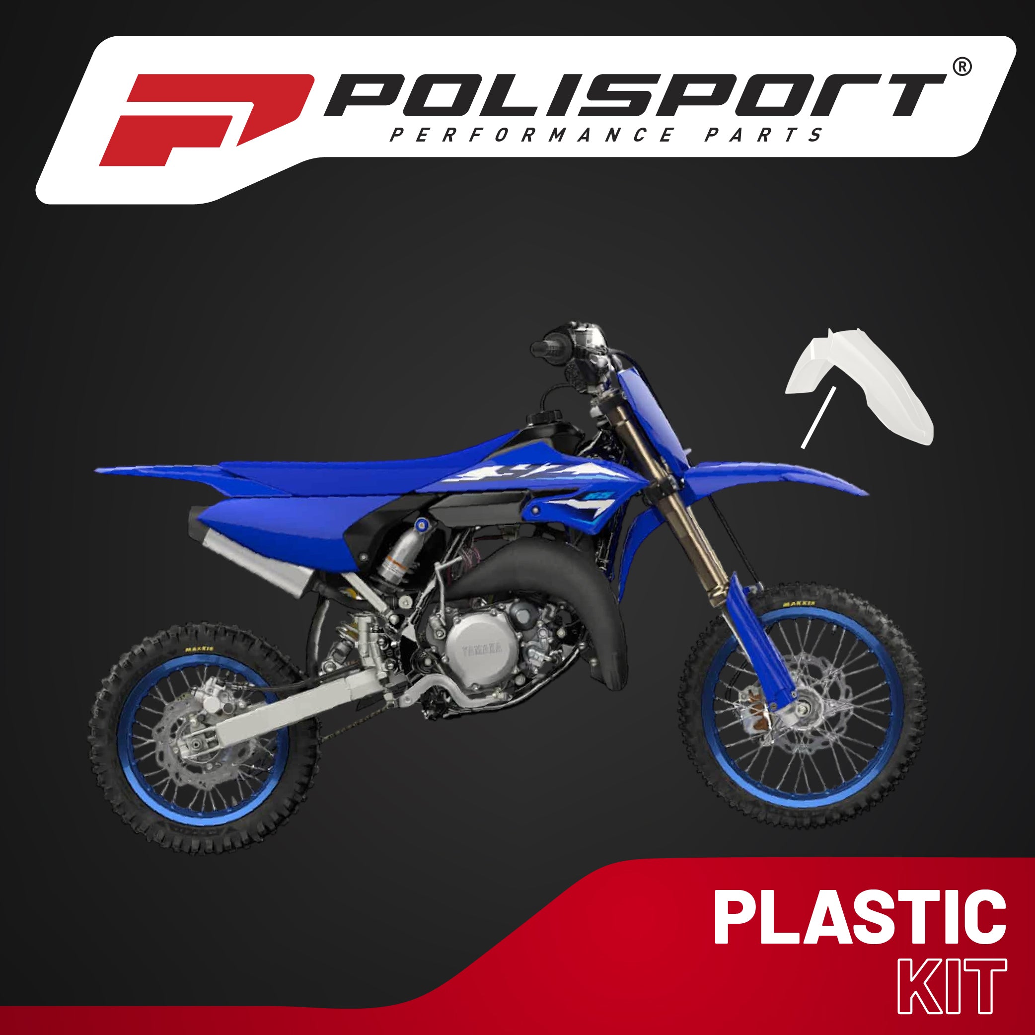 Polisport Motocross (MX) Front Fender for Yamaha YZ 125/250 (2023-26) Dirt Bike (White)