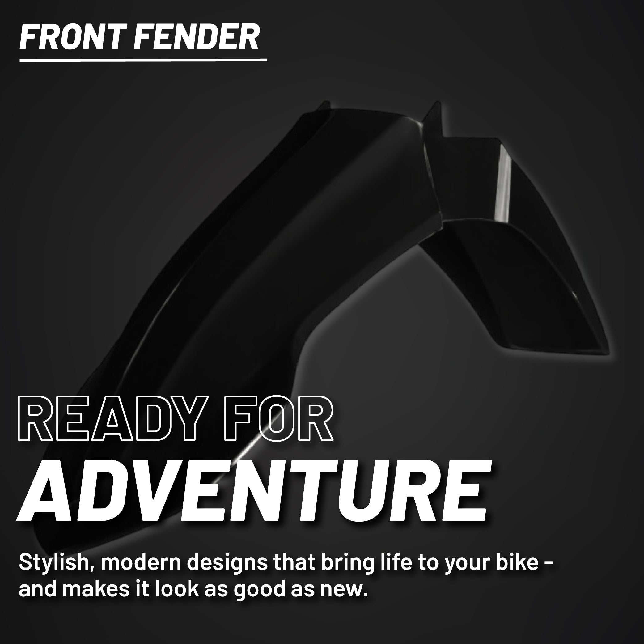 Polisport Motocross (MX) Front Fender for Yamaha YZ 125/250 (2023-26) Dirt Bike (Black)