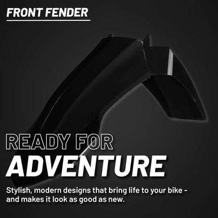 Polisport Motocross (MX) Front Fender for Yamaha YZ 125/250 (2023-26) Dirt Bike - OEM Quality, Durable, Flexible & Perfect Fit - Black