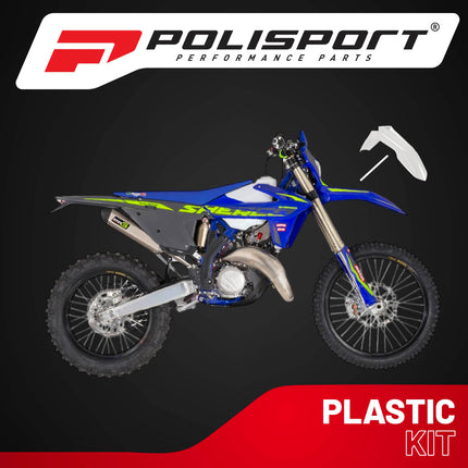 Polisport Motocross (MX) Front Fender for Sherco SE-R125-450 / SEF-R (2024-25) Dirt Bike - OEM Quality, Durable, Flexible & Perfect Fit - White