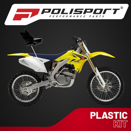 Polisport Motocross (MX) Replica Plastics Side Panels for Suzuki RM 125/250 (2001-08) Dirt Bike - OEM Quality, Durable, Flexible & Perfect Fit - Black