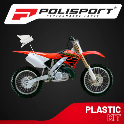 Polisport Motocross (MX) Replica Plastics Side Panels for Honda CR 125R/CR 250R (2000-01) Dirt Bike - OEM Quality, Durable, Flexible & Perfect Fit - White
