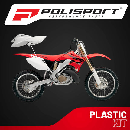 Polisport Motocross (MX) Replica Plastics Side Panels for Honda CRF 250R (2006-09) Dirt Bike - OEM Quality, Durable, Flexible & Perfect Fit - White