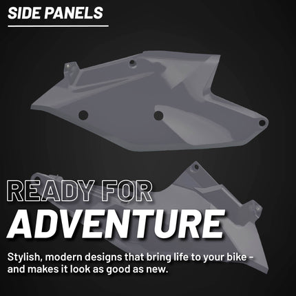 Polisport Motocross (MX) Replica Plastics Side Panels for KTM SX/SXF/XCF (2016-18) Dirt Bike - OEM Quality, Durable, Flexible & Perfect Fit - Nardo Grey