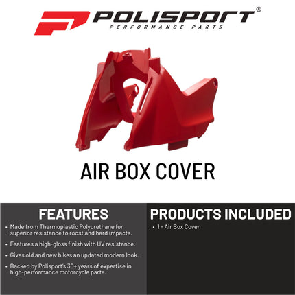 Polisport Airbox Cover-Red-GasGas MC65 (2021-2023) - High-Impact Durable Gloss Polypropylene, Direct Bolt-On OEM Style Fit for Mini Motocross Dirt Bikes, Impact & Abrasion Resistant, Easy Install