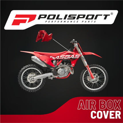 Polisport Airbox Cover-Red-GasGas MC65 (2021-2023) - High-Impact Durable Gloss Polypropylene, Direct Bolt-On OEM Style Fit for Mini Motocross Dirt Bikes, Impact & Abrasion Resistant, Easy Install