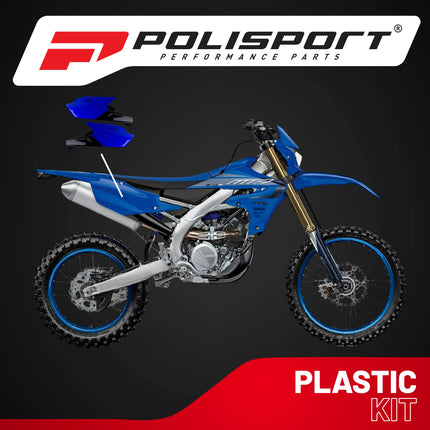 Polisport Motocross (MX) Replica Plastics Side Panels for Yamaha WR 250F450F (14-19), YZ 250F/250FX (14-19), YZ 450F/450FX (14-18) Dirt Bike - OEM Quality, Durable, Flexible & Perfect Fit - Blue/Blk
