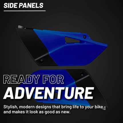 Polisport Motocross (MX) Replica Plastics Side Panels for Yamaha YZ 85 (2015-21) Dirt Bike - OEM Quality, Durable, Flexible & Perfect Fit - Blue/Black