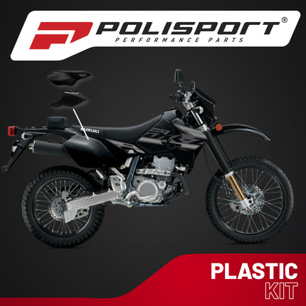 Polisport Motocross (MX) Restyling Side Panels for Suzuki DR-Z400 (2000-24) Dirt Bike - OEM Quality, Durable, Flexible & Perfect Fit - Black